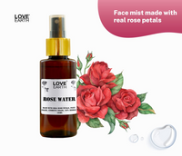 Love Earth Rose Water Gulab Jal Face Mist Toner with Real Rose Petals & Extracts for Skin Hydration and Natural Glow 100ml