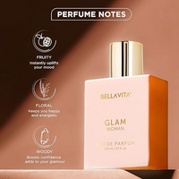 Bella Vita Luxury GLAM | Long Lasting Perfume for Woman | EDP 100ml | African Orange, Jasmine & Patchouli | Floral, Fruity, Woody Premium Fragrance for Women