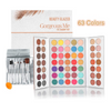 Beauty Glazed Gorgeous Me Eyeshadow Palette Matte Professional 63 Colors Eyeshadow Cosmetic Matte Eyeshadow Cream +Makeup Brushes Set and Powder Blender Sponge, Multicolor