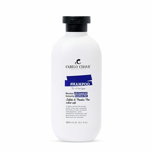 CABELO CHAVE PROFESSIONAL Hair Shampoo |For Men & Women|Cleansing For All Hair Types|Sulfate & Paraben Free|Color Safe|Enhancing Smootheness|300ML