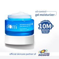 Plum 2% Niacinamide & Rice Water Superlight Gel Cream Moisturizer for Face | Oil-Free Hydration | Brightens, Fades Blemishes | Dermat-Tested | All Skin Types | Women & Men | 100% Vegan | 50 g