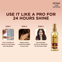 Streax Hair Serum , Hair serum for Dry & Frizzy Hair,for Women & Men, for Curly Hair, Wavy Hair, Straight Hair, Silk & Shine Vitalised with Walnut Oil 45ML