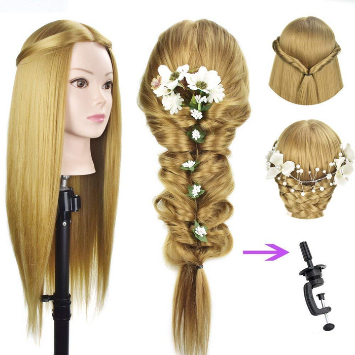 Dummy /Hair Dummy For Hair Styling/Hair Dummy For Hair Styling Practice/Salon Mannequin For Hairstyle Practice Golden.