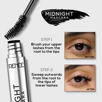 RENEE MIDNIGHT MASCARA WITH UNIQUE 360-DEGREE WAND- DARKEST BLACK