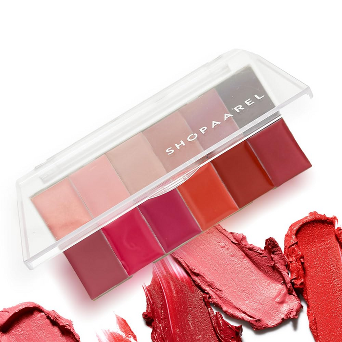 SHOPAAREL RICH COLOR LIP PALETTE HYDRATING SOFT MATTE TO SATIN FINISH NATURAL OIL EXTRACT