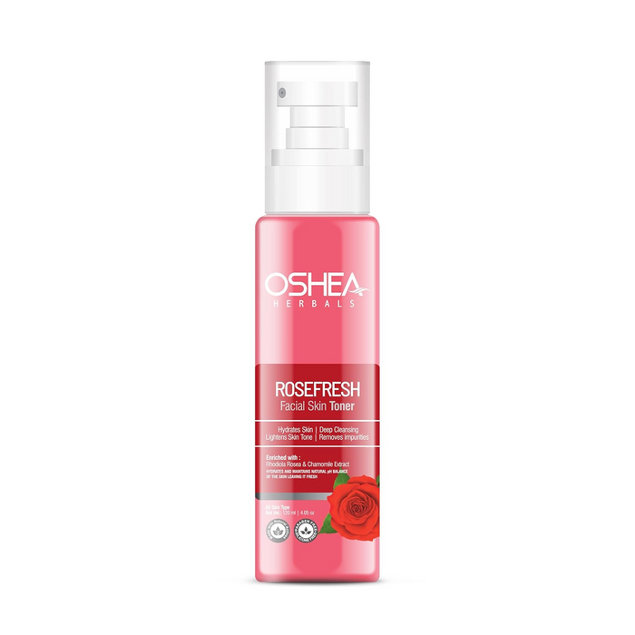 OSHEA HERBALS RoseFresh Skin Toner For Normal to Oily Skin Type | Controls Oil, Cures Pimples, Minimise Pores & Hydrates with Healthy Glowing Skin - 120ml