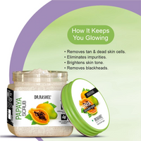 DR.RASHEL Papaya Scrub For Face & Body (380 ML) | All Skin |Cleanser For Deep Exfoliation | Dead Skin Remover| Tan Removal | Blackhead Remover