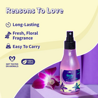 Plum BodyLovin' Orchid-You-Not Body Mist | Long Lasting Fresh Floral Fragrance For Women With Red Apple, Freesia & Musk | High On Fun | Travel-Friendly Perfume Body Spray 150 ml