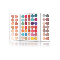 Beauty Glazed Gorgeous Me Eyeshadow Palette Matte Professional 63 Colors Eyeshadow Cosmetic Matte Eyeshadow Cream +Makeup Brushes Set and Powder Blender Sponge, Multicolor