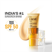 Lakme Sun Expert Tinted Sunscreen SPF 50 PA +++ | Broad spectrum UVA/B protection | Blue light protection | No White Cast | for all dry, oily, normal skin| Matte Finish | 100 g