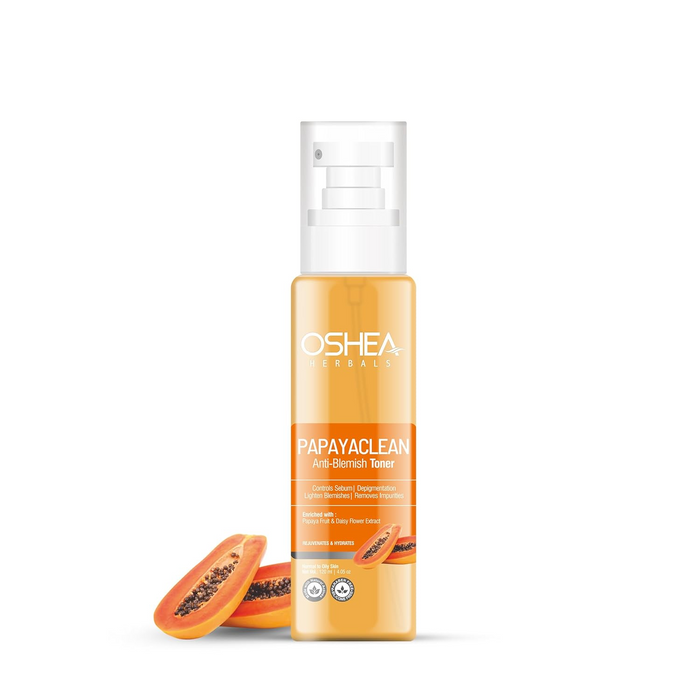 Oshea Herbals Papayaclean Anti Blemish Toner for Women & Men | Controls Sebum for Softer, Refined Skin | Reduces Blemishes | Enriched with Daisy Flower Extracts | Normal to Oily Skin - 120ml