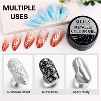 SHILLS PROFESSIONAL Metallic Nail Colour Gel Polish | Chrome UV/LED Gel | Long-Lasting Nail Art Paint 5ml