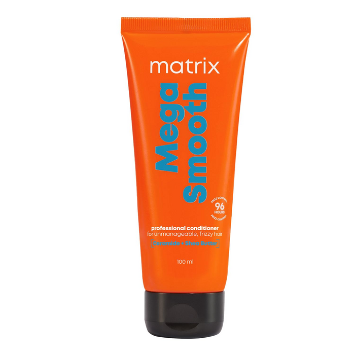 Matrix Mega Smooth Conditioner with Shea Butter and Ceramides for Frizzy Hair |Max Smoothness for 4 Days | Used by 1 Lakh Hairstylists*|For All Hair Types | Paraben Free 100ML