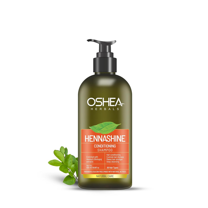Oshea Herbals Heenashine Conditioning Shampoo | Controls Dryness & Makes Hair Stronger with Deep Cleansing | Enriched with Henna & Bhringraj 500 ml