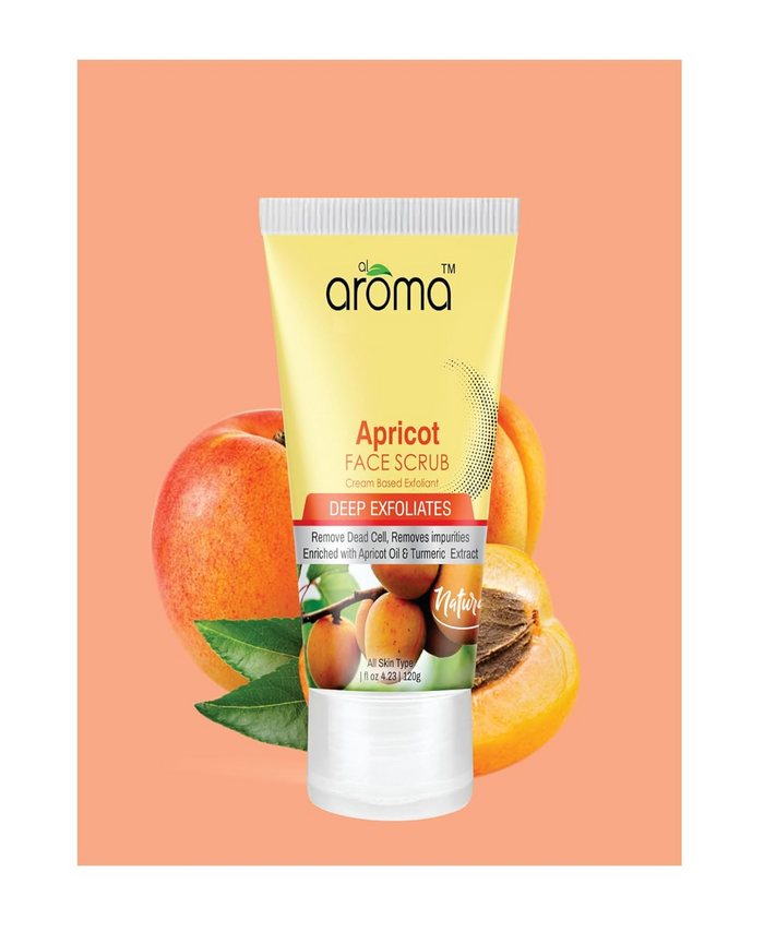 AROMA LEAFS APRICOT FACE SCRUB DEEP EXFOLIATES 120G