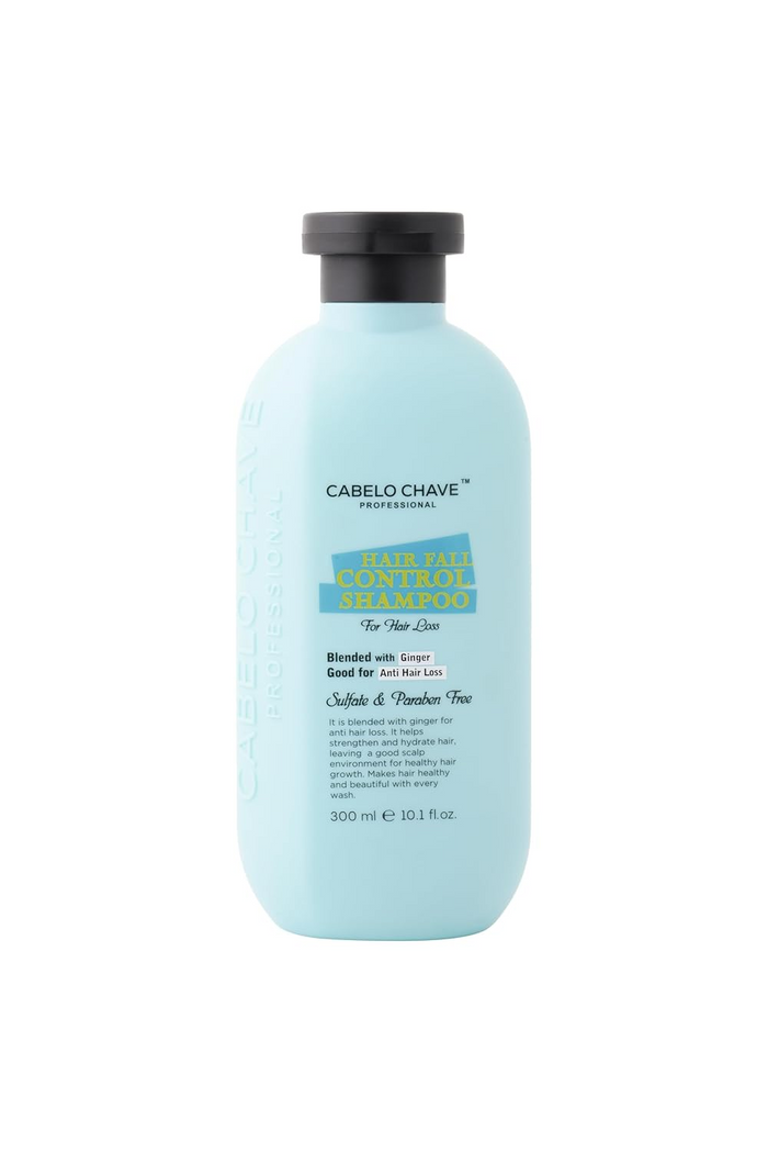 CABELO CHAVE PROFESSIONAL Hair Fall Control Shampoo | With Ginger Extract | Strengthens Roots & Reduces Hair Loss | Anti-Hair Fall & Scalp Nourishing Formula | For Men & Women | 300ml