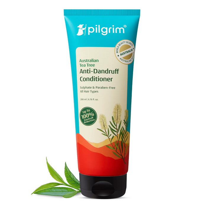Pilgrim Australian Tea Tree Anti-Dandruff Unscented Conditioner For All Hair Type 200 millilitre | Smoothens Strands & Detangles Hair | Fights and Prevents Dandruff | For Men & Women (Pack of 1)