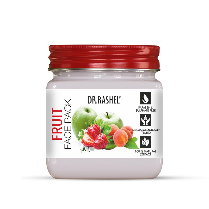 DR.RASHEL Fruit Face Pack for Glowing Skin, Oil Control, Acne, Pimples, Detan, Blemishes, Pigmentation & Brightening, Face Cleansing for Face & Body (380 Ml)