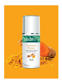 aroma Leafs Turmeric Honey Cleansing Milk, Enriched with Vitamin E & Olive Oil, Refreshing Effect, All Skin Types, 120ML
