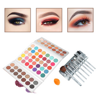 Beauty Glazed Gorgeous Me Eyeshadow Palette Matte Professional 63 Colors Eyeshadow Cosmetic Matte Eyeshadow Cream +Makeup Brushes Set and Powder Blender Sponge, Multicolor