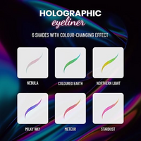 SWISS BEAUTY HOLOGRAPHIC EYELINER MULTICHROME EFFECT WATERPROOF SUMDGE-PROOF LONG-LASTING