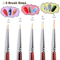 SHILLS PROFESSIONAL WOODEN BRUSH LINER 5PCS SET