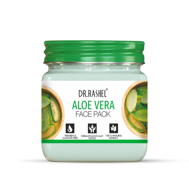 DR.RASHEL Aloe Vera Face Pack for Glowing Skin, Oil Control, Acne, Pimples, Detan, Blemishes, Pigmentation & Brightening, Face Cleansing for Face & Body (380 Ml)
