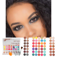 Beauty Glazed Gorgeous Me Eyeshadow Palette Matte Professional 63 Colors Eyeshadow Cosmetic Matte Eyeshadow Cream +Makeup Brushes Set and Powder Blender Sponge, Multicolor