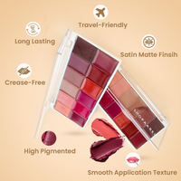 SHOPAAREL RICH COLOR LIP PALETTE HYDRATING SOFT MATTE TO SATIN FINISH NATURAL OIL EXTRACT