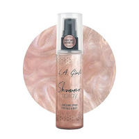 L.A Girl Shimmer Spray – 80 ml Rose Gold | Shimmer Setting Spray with Illuminating Glow for Face & Body, Lightweight, with radiant glow and dewy finsih