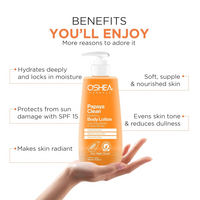 OSHEA Herbals Papayaclean Radiance Body Lotion for Women & Men | Deeply Nourishes & Brightens Skin Tone | Reduces Dark Spots & Dullness | Enriched with Shea Butter | All Skin Types 400ml