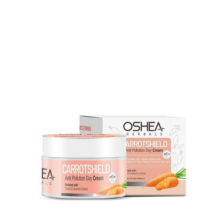 OSHEA HERBALS CARROTSHIELD ANTI POLLUTION DAY CREAM WITH SPF15 50G