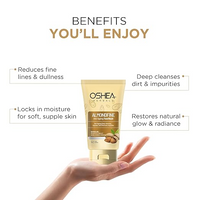 Oshea Herbals Almondfine Anti Agening Gel Face Wash For All Skin Types | Deep Cleansing & Hydrates Skin with Almond Oil & Vitamin E 150gm
