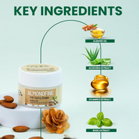 Oshea Herbals Almondfine Anti Ageing Face Cream For All Skin Types | Reduces Fine Lines & Wrinkles | Enriched with Sweet Almond Oil & Vitamin E - 50 g