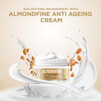 Oshea Herbals Almondfine Anti Ageing Face Cream For All Skin Types | Reduces Fine Lines & Wrinkles | Enriched with Sweet Almond Oil & Vitamin E - 50 g