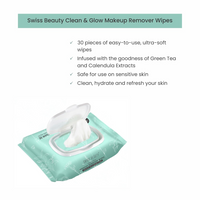 SWISS BEAUTY CLEAN & GLOW MAKEUP REMOVER WIPES