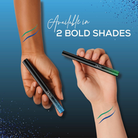RENEE Pencil Glitterish Eyeliner - Blue, Metallic Pay-Off, Multi-Dimensional Shine | Waterproof, Smudge-Resistant, Shimmery Finish