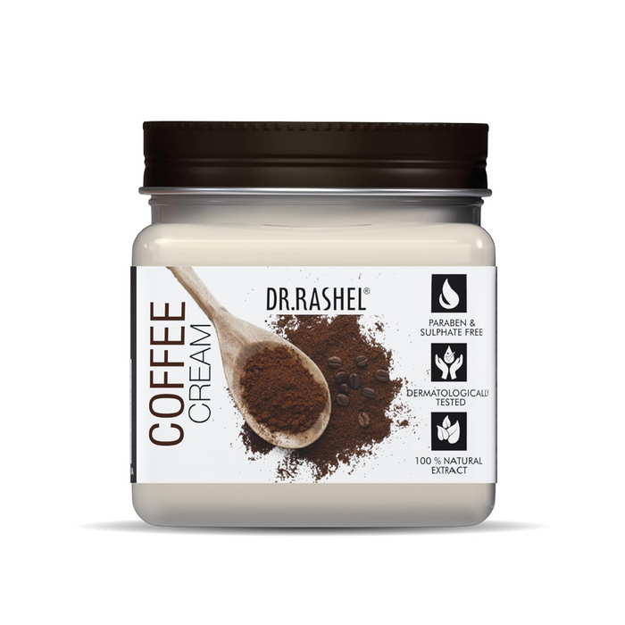DR.RASHEL Coffee Face And Body Cream For Women and Men (380 Ml) | All Skin Types |Soft and Healthy Skin | Repairing & Nourishment | Deep Hydration & Moisturization | 100% Vegan | Paraben Free