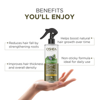 Oshea Herbals Rosemary Hair Growth Spray for Women & Men | Boosts Hair Growth & Strengthens Roots with Reduced Hairfall | Enriched with Rosemary Water, Rice Water & Niacinamide | All Hair Types 200ml