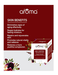 aroma Leafs Age Control Age Reversal Cream, Anti Ageing Effect, Rejuvenates the Look of Your Skin, All Skin Types, 50GM