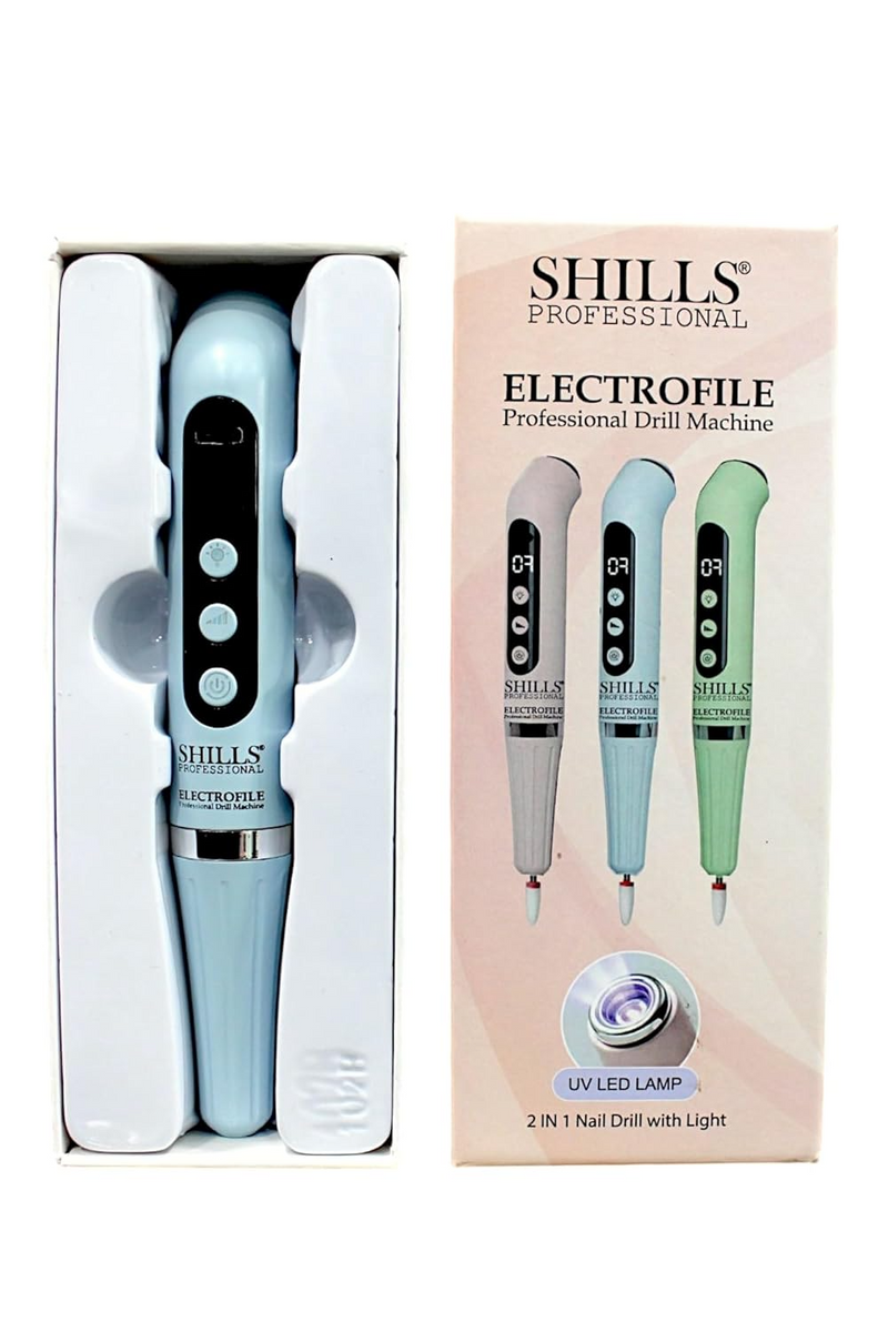 SHILLS Professional Electrofile Nail Drill Machine, 2-in-1 with UV LED Lamp, Digital Display