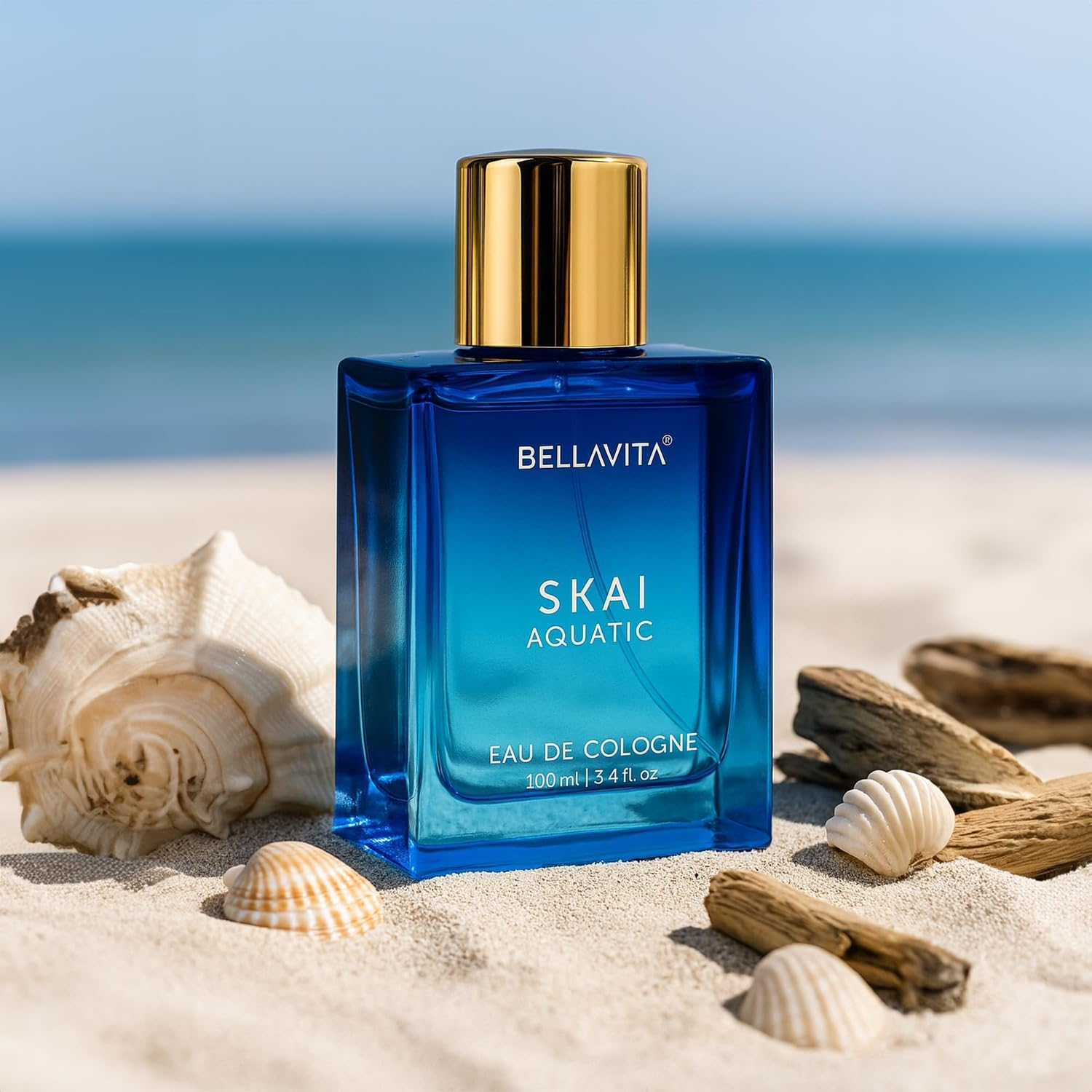 Bella Vita Luxury Skai Aquatic Unisex | Long Lasting | 100ml | Perfume for Man and Woman | Bergamot, Lavender & Patchouli | Woody & Citrus Premium Fragrance for Men and Women