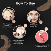Olivia Pan Cake 100% Waterproof 25g | Full Coverage Makeup Base | Smudge-Proof & Sweat-Resistant | Long-Lasting Velvety Finish | Hides Blemishes | For All Skin Types | Fresh Peach - 23