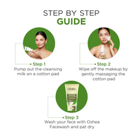 OSHEA  Herbals Basilclean Cleansing Milk for Normal to Oily Skin Type | Removes Excess Oil with Super Hydration & Deep Cleansing | Enriched with Aloevera & Basil Extracts 120 ml