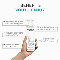 OSHEA  PhytoDERMA 3% AHA + 2% Salicylic Acid Complex Acne Buster Body Wash 250ml | For Body Acne, Rough Skin, Clogged Pores | Infused with Probiotic | Deep Pore Cleansing