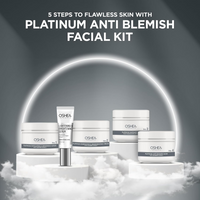 Oshea Herbals Platinum Anti Blemish Therapy Facial Kit or All Skin Types | Nourishes, Revitalizes, and Protects Collagen for Instant Glow 209g