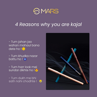MARS Won't Smudge Won't Budge Smooth Glide Matte Kajal Pencil | Long Stay & Waterproof