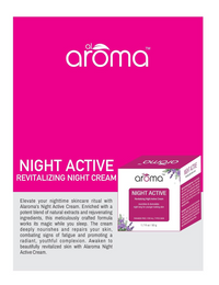 aroma Night Active Revitalizing Night Cream 50GM | Overnight Repair, Anti-Aging & Hydration | Smoothens Fine Lines, Brightens Skin Tone | With Shea Butter, Vitamin C, Vitamin E & Niacinamide
