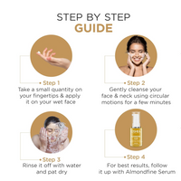 Oshea Herbals Almondfine Anti Agening Gel Face Wash For All Skin Types | Deep Cleansing & Hydrates Skin with Almond Oil & Vitamin E 150gm