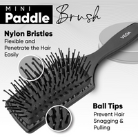 Vega Premium Collection Mini Paddle Hair Brush (India's No.1* Hair Brush Brand) for Men & Women, Black, (8586 M)